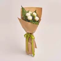 Bouquet of 5 White Peonies