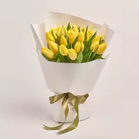 Букет 25 Жовтих тюльпанів