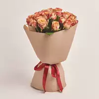 Букет 25 троянд Капучіно