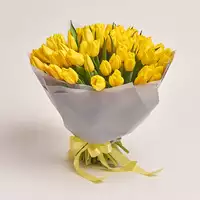 Букет 75 Жовтих тюльпанів
