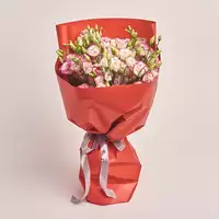 Bouquet of 15 White-Pink Eustomas