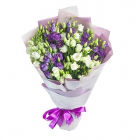 Bouquet 31 White and Purple Eustoma Mix 