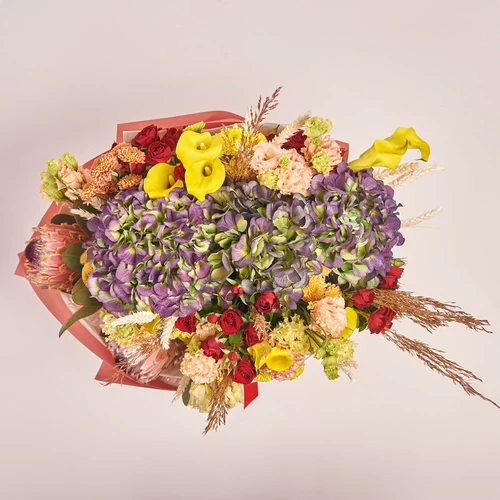 Изображение товара Букет 720, упаковка: Каффин лососевый, артикул: 2670