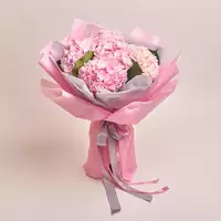 Bouquet of 5 Pink Hydrangeas