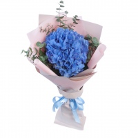 Bouquet 1 Blue Hydrangea and Eucalyptus 