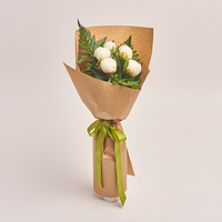 Bouquet of 5 White Peonies