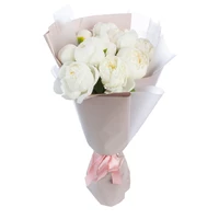 11 White Peonies Bouquet 