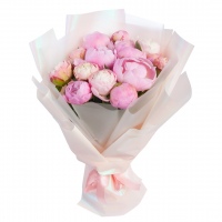 Bouquet of 15 Pink Peonies 