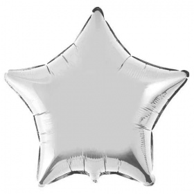 Шарик фольгированный FM Звезда металлик серебро