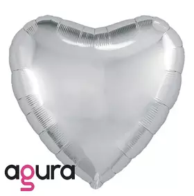 Шарик фольгированный Agura Сердце серебро