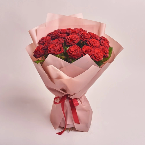 Product image Bouquet of 25 Red Roses Grand Prix, packaging: Powder, vendor code: 2057