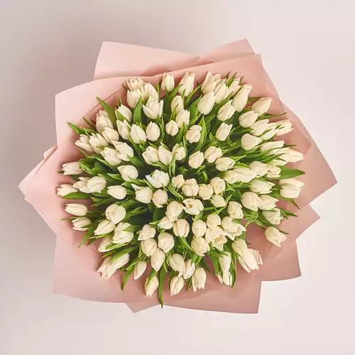 Product image Bouquet 101 White tulip, packaging: Powder, vendor code: 2360