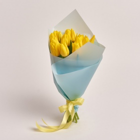 Bouquet of 15 Yellow tulips
