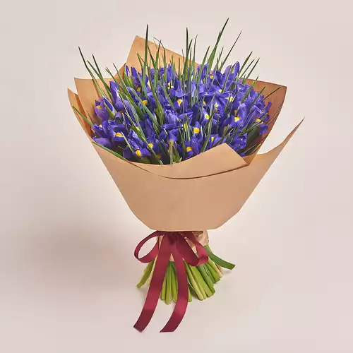 Product image Bouquet 51 Iris, packaging: Сraft, vendor code: 2290