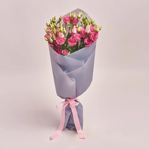 Product image Bouquet of 5 Pink Eustomas, packaging: Gray, vendor code: 2283