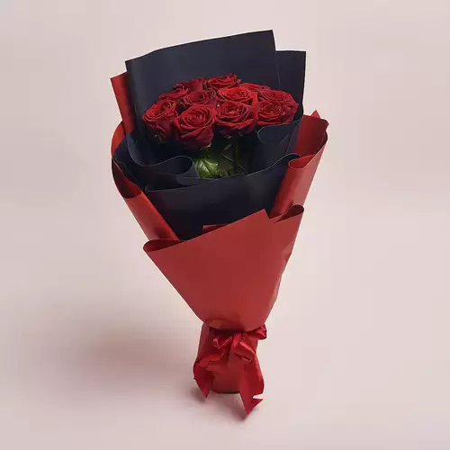 Product image Bouquet of 11 Red Roses Grand Prix , packaging: Red, vendor code: 2056