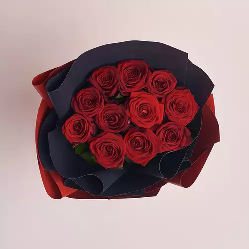 Product image Bouquet of 11 Red Roses Grand Prix , packaging: Red, vendor code: 2056