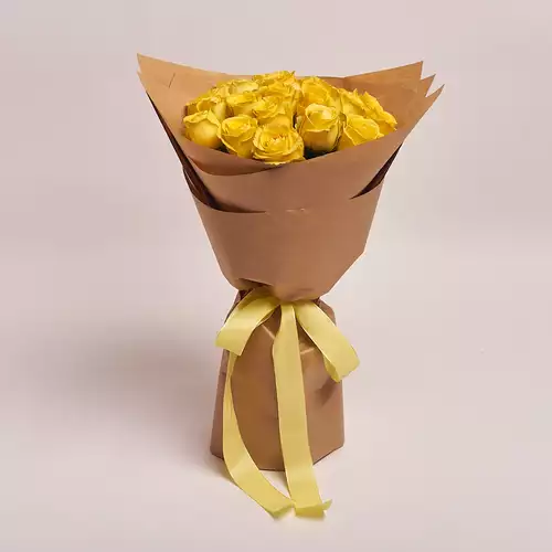 Product image Bouquet 21 Yellow rose, packaging: Craft, vendor code: 2080