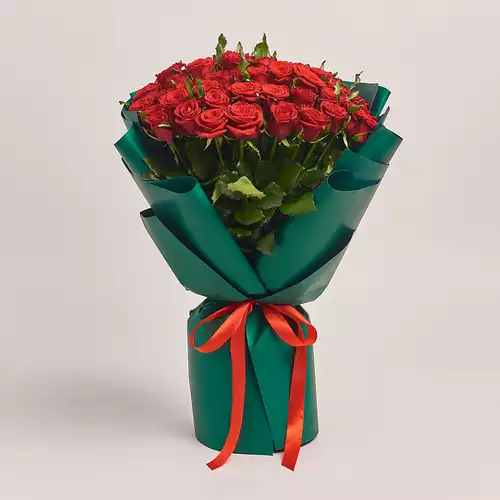 Product image Bouquet 51 Red Rose Prestige, packaging: Green, vendor code: 2429