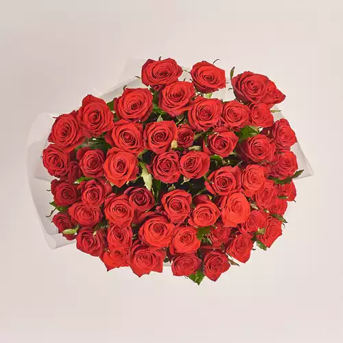 Product image Bouquet 51 Red Rose Prestige, packaging: Transparent, SKU: 2429
