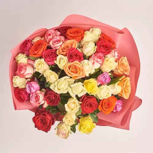 Product image Bouquet 51 Rose Mix, packaging: Kafin rust, vendor code: 2384