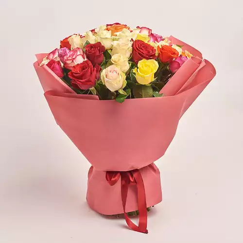 Product image Bouquet 51 Rose Mix, packaging: Kafin rust, vendor code: 2384