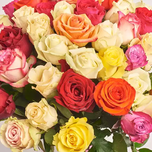 Product image Bouquet 51 Rose Mix, packaging: Gray, vendor code: 2384