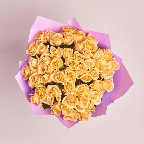 Product image Bouquet 51 Peach rose, packaging: Purple, vendor code: 2294