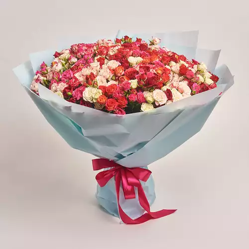 Product image Bouquet of 101 Roses spray mix, packaging: Blue, vendor code: 2039