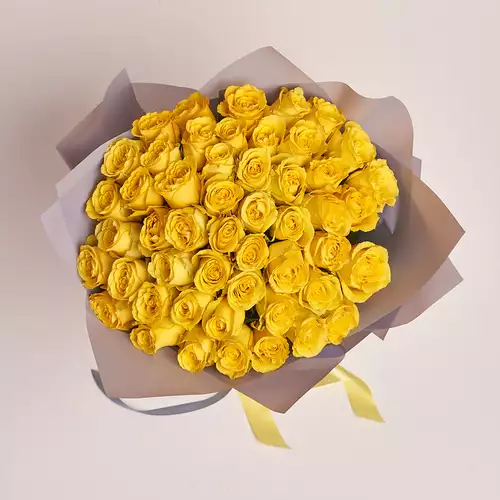 Product image Bouquet 51 Yellow roses, packaging: Gray, vendor code: 2240