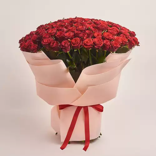 Product image Bouquet 151 Red Rose Prestige, packaging: Kafin rose, vendor code: 2432