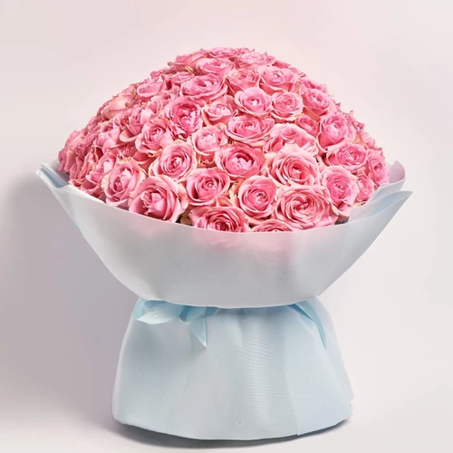 Product image Bouquet of 101 Roses Wem, packaging: Kafin blue, SKU: 2073