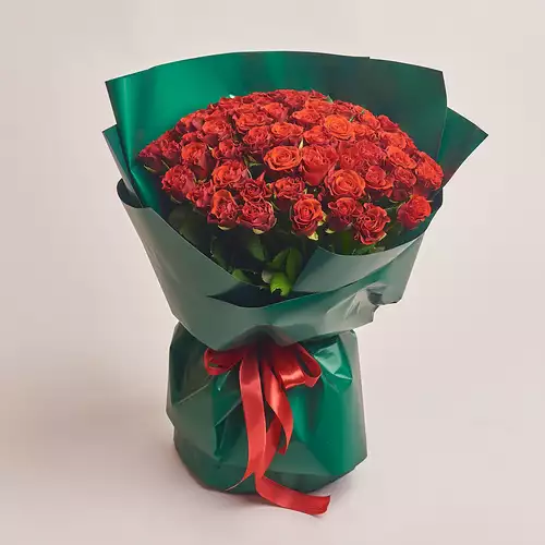 Product image Bouquet of 59 Roses Eltoro, packaging: Green, vendor code: 2391