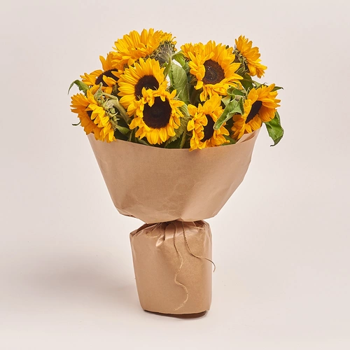 Product image Bouquet of 15 Sunflowers, packaging: Craft, vendor code: 2087