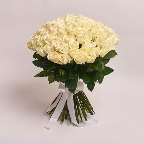 Product image Bouquet of 101 White Roses , packaging: Without packaging, vendor code: 2079