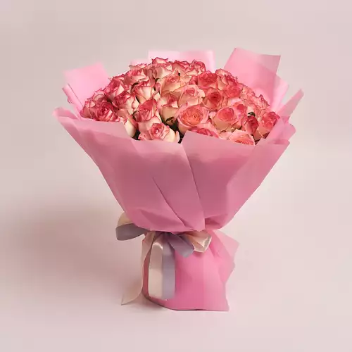 Product image Bouquet of 51 Jumilia Roses, packaging: Pink, vendor code: 2127