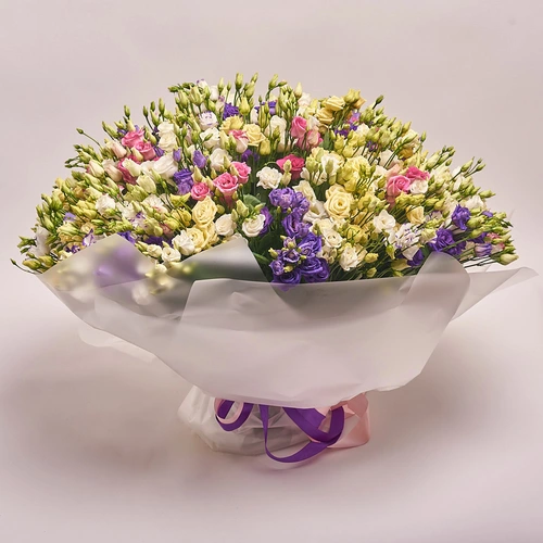 Product image Bouquet 101 Eustoma Mix , packaging: Transparent, vendor code: 2094