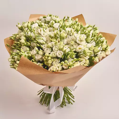 Product image Bouquet 101 White Eustomas, packaging: Craft, vendor code: 1958