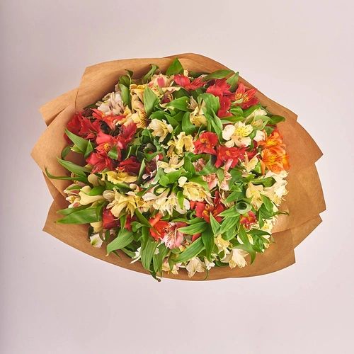 Product image Bouquet of 25 Alstroemeria mix , packaging: Сraft, vendor code: 2109