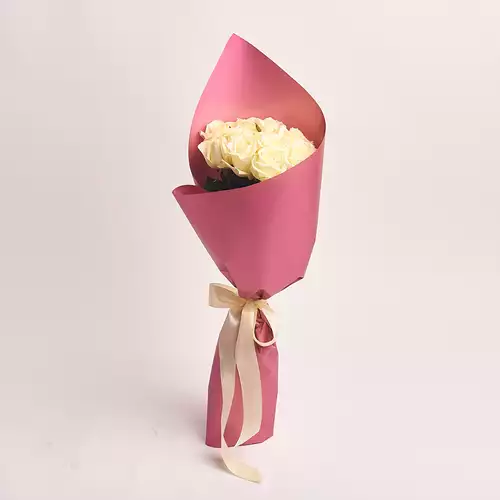 Product image Bouquet of 11 White Roses , packaging: Coral, vendor code: 2072