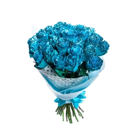 Bouquet of 25 Roses Aquamarine Intense 