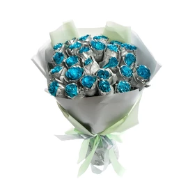 Bouquet of 25 Roses Aquamarine Delight 