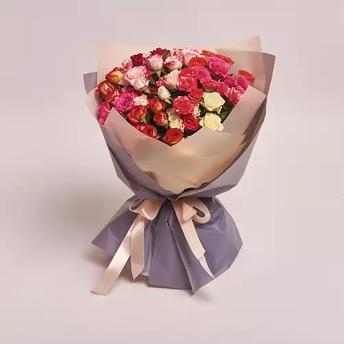 Product image Bouquet of 11 Roses Spray Mix , packaging: Peach, vendor code: 2401