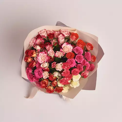 Product image Bouquet of 11 Roses Spray Mix , packaging: Peach, vendor code: 2401