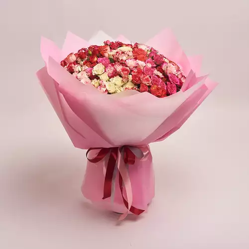 Product image Bouquet of 39 Roses Spray Mix, packaging: Pink, vendor code: 2403