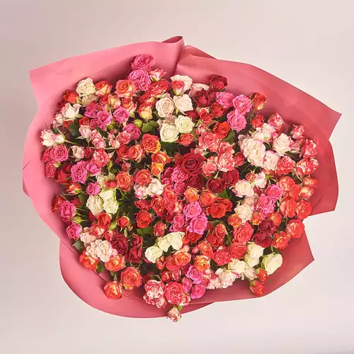 Product image Bouquet of 59 Roses Spray mix, packaging: Coral, vendor code: 2404