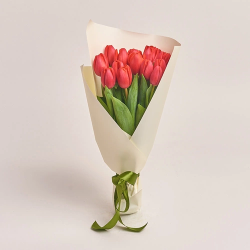 Product image Bouquet of 15 Red Tulips, packaging: White, vendor code: 2249