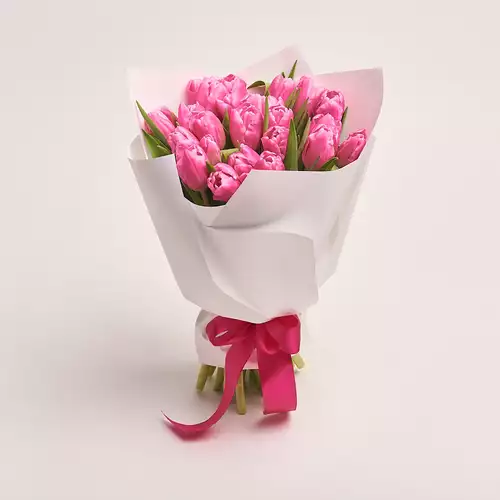 Product image Bouquet of 25 Pink Tulips, packaging: White, vendor code: 2263