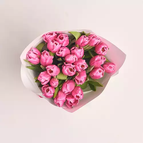 Product image Bouquet of 25 Pink Tulips, packaging: White, vendor code: 2263