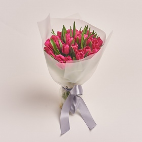 Bouquet of 35 Hot pink Tulips